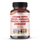 Cayenne Pepper Ginger gurkemeje Berberine - fordøjelse, Gut Heath Support - Made in USA