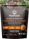PlantFusion Turmeric and Ginger Drink Mix - Fermented Whole Food Nutrition, Herbal Supplement Powder with Curcuminoids - USDA Certified Organic, Non-GMO, Vegan, Gluten-Free, 4.76 oz 30 Servings