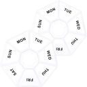 Sibba 7 Day Pill Organizer, 2 Pcs Medicine Pill Box, Daily Pill Holder, Portable Travel Pill Container Holder til Pocket eller Purse, Medicine Planner til Vitamin Fish Oil, Kosttilskud (Clear)