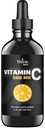 Flydende C-vitamin - høj dosis - C-vitamin dråber - for voksne og børn - 500 mg - Flydende VIT C - Ikke GMO - C-vitamin Flydende supplement (4 fl oz 120 ml)