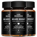 Levende bearded skæg Boost - skæg vækst vitaminer til mænd med Biotin, Collagen, Silica, Fo-Ti Root - Ansigtshårvækst for mænd, Made in the United Kingdom