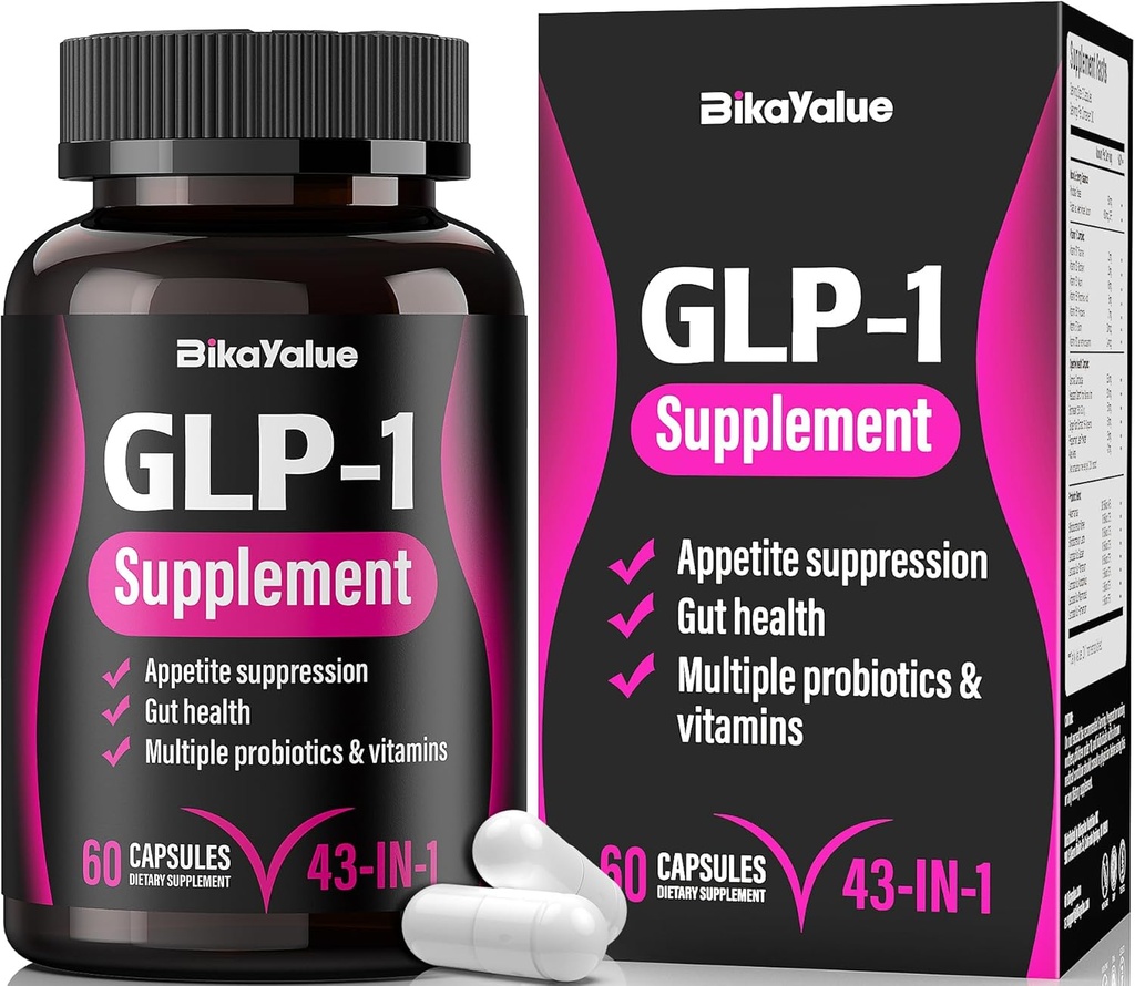 GLP-1 Alternativ supplement, Natural Extracts with Hums, Green Tea Extract, Garcinia Cambogia, Multivitaminer, Probiotika, for Gut, GLP-1 Aktivere & Samlet sundhed - 063