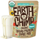 EarthChimp Organic Vegan Protein Powder - med Probiotika - Ikke GMO, Dairy Free, Non Whey, Plant Based Protein Powder for Women and Men, Gluten Free - 52 Serveringer, 64 Oz (Plain & Unsweetened)
