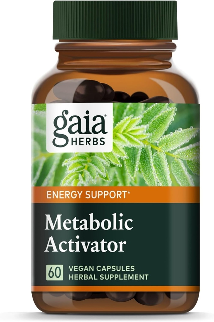 Gaia Herbs Metabolic Activator - Natural Energy Supplement for Metabolisme Support - Lavet med Panax Notoginseng & Astragalus Extract - Gratis fra Dairy, Soy & Gluten - 60 kapsler (60 Servere)
