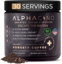 Alphacino Apex Instant Mushroom kaffe - Black Maca Ashwagandha + Energy Drink Powder til mænd, Ideel til muskeltræning vækst, Sharp Focus & Stamina, Herre Energy Powder Drink Mix, S7-30SV (4.68 oz)