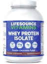 LifeSource Vitaminer 6 LB - US Dairy Cows Græs Fed Whey Protein Isolate - Dobbelt chokolade Fudge sødet w / Stevia