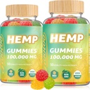 HOOLOO Hemp Gummies 100,000mg til Deep Sound Bedtime Support and Discomfort Relief, Fruity Gummy Infured Omega 3 Vitamin, Lavet i USA
