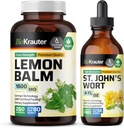 BIO KRAUTER Lemon Balm 250 Kapsler & St. John 's Wort Tincture 4 Fl. Oz.