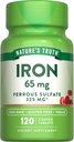 Nature 's Truth Iron Supplement- 124; 65mg - 124; 120 tabletter - 124; 325mg - Ferro- sulfat - 124; Non- GMO & Gluten Free Pills