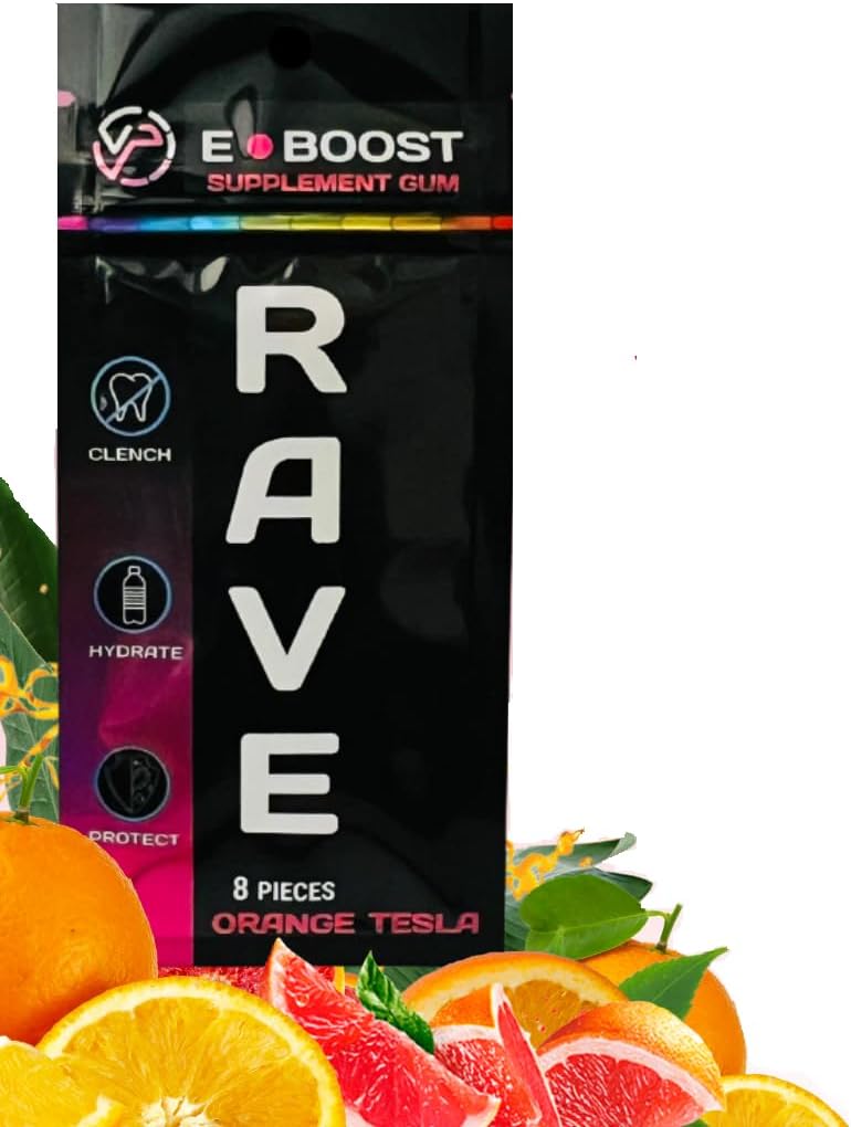 VitaPLUR E- Boost Gum, 10 Pack, Rave Supplement, Festival Wellness, Magnesium, Rave Vitaminer, Rave Gear, Antioxidanter & Elektrolytes, 5- HTP Free! Adderall Komedown