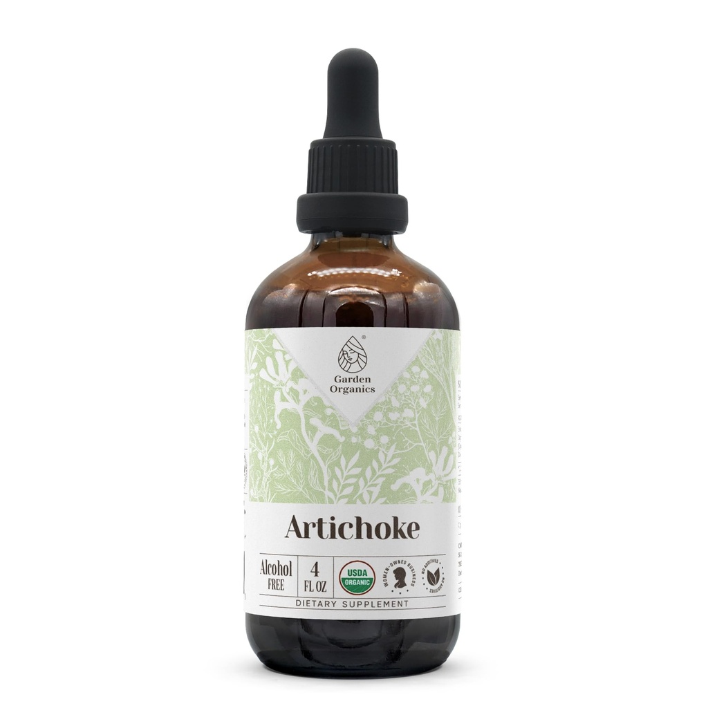 Artiskok USDA Organic Alcohol- Free Extract Note 124; Kosttilskud, Højpotens Tinktur Note 124; Naturlig Certificeret Organisk Artiskok (Cynara scolymus) Tørret Leaf 4 oz