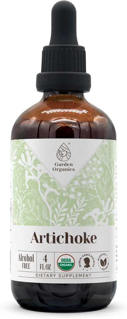 Artiskok USDA Organic Alcohol- Free Extract Note 124; Kosttilskud, Højpotens Tinktur Note 124; Naturlig Certificeret Organisk Artiskok (Cynara scolymus) Tørret Leaf 4 oz
