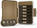 Ugentlig Pill Organizer 4 gange om dagen, 7 dag Pill Box 4X, Portable for Travel Pill Case for Pills / Vitamin / Fish Oil / Medicin / Kosttilskud (4x7 Brown)