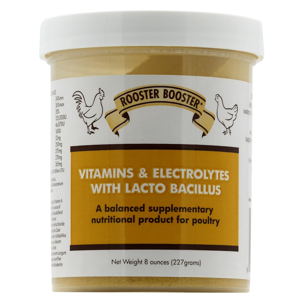 Rooster Booster Vitaminer og Elektrolyter med Lactobacillus, Natural, 8 oz.