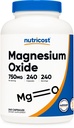 Nutricost Magnesiumoxid 750mg, 240 kapsler - 420mg Magnesium, non- GMO, gluten fri