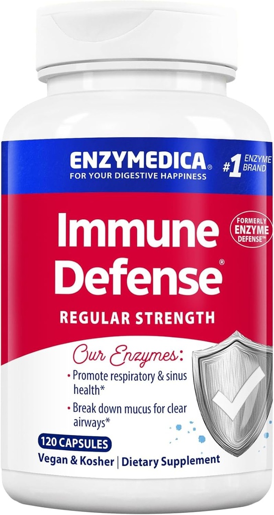 Enzymedica, immunforsvar, regelmæssig styrke, proteolytiske enzymer til immunforsvar, 120 greve