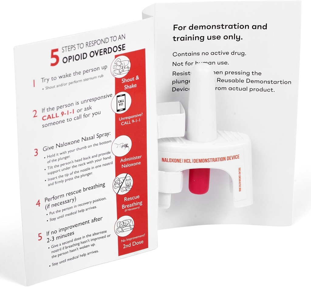 Træningsanordning til Naloxone Nasal Spray Note 124; til brug i førstehjælpstræning til opioid- overdosis Note 124; Genanvendeligt # 124; Inkluderer to Nasal Spray Træningsanordninger & Instruktioner (Pack of 2)