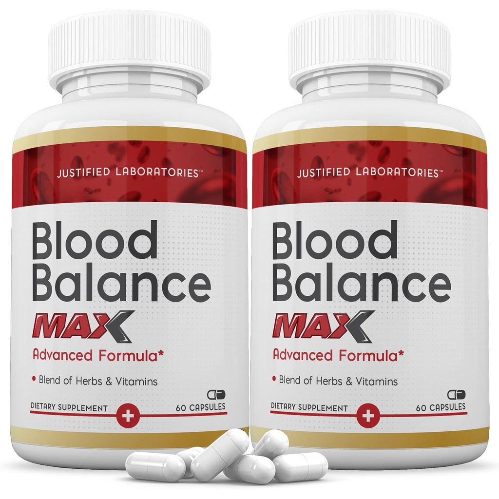 Begrundede laboratorier (2 Pack Blood Balance Max 1295MG formel supplement piller 120 kapsler