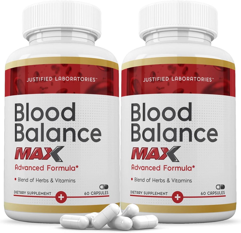 Begrundede laboratorier (2 Pack Blood Balance Max 1295MG formel supplement piller 120 kapsler