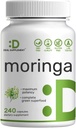Moringa Kapsler 9.000mg Herbal Ækvivalent, 240 Kapsler - 4 måneders Tilgang - Maksimal Potency Pure Moringa Leaf Extract - Komplet Green Superfood supplement til energi, hud og immunforsvar