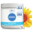 Core Med Science Liposomal Berberine Supplement, 300mg (60 Greve) - Berberine HCL Uddrag Kapsler Support Lever & hjerte Sundhed - Non- GMO, Gluten- Free, Wheat- Free, & Dairy- Gratis Vegetariske Kapsler