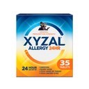 Xyzal 24 timers Allergi Relief Medicine, Original receptpligtig styrke Antihistamin, Levoctirizine Dihydrochloridtabletter, 5 mg, 35 Tælling