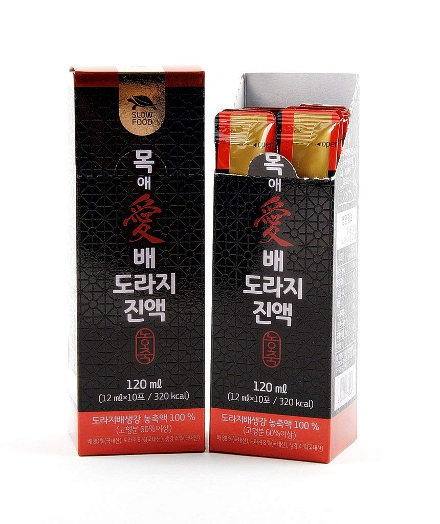 Premium sukkerfri koreansk pære, ingefær og ballon blomst ekstrakt flydende koncentrat sticks - Natural and Pure - Health Care for Change Season - for All Age - 1box (10stk)