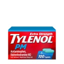 Tylenol PM Extra Strength Nighttime Pain Reliever & Sleep Aid Caplets, 500 mg Acetaminophen & 25 mg Diphenhydramin HCl, Relief for Nighttime Aches & Pains, Non- Habit Danning, 100 ct