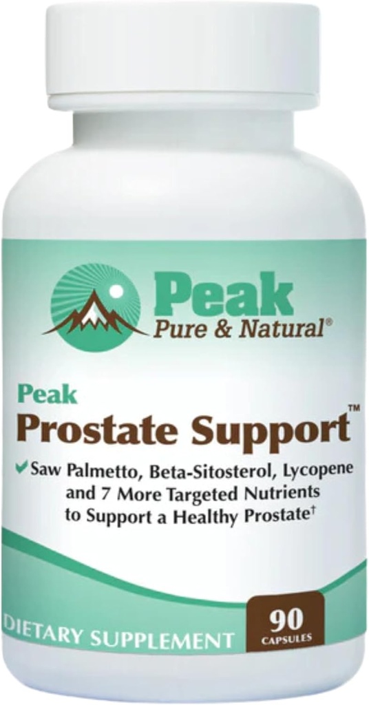 Peak Prostate Support - Natural Prostata Kosttilskud til mænd med Saw Palmetto, Beta- sitosterol, Lycopene og 7 Målrettede næringsstoffer - fremmer prostata sundhed og urinveje Tract sundhed (90 kapsler)