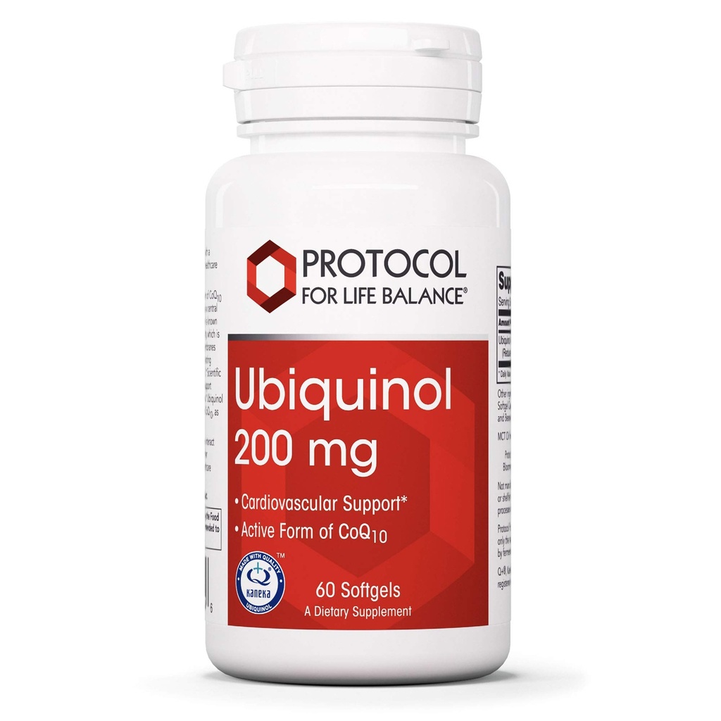 PROTOKOL FOR LIV BALANCE Ubiquinol 200mg - Biotilgængelig CoQ10 Softgels - Heart Health Support - Oxidative Stress Quencher - Soy Free & Dairy Free - 60 Softgels
