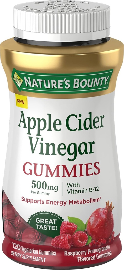 Nature 's Bounty Apple Cider Vincious Gummies, 120 Greve