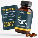 Holistiq Black Seed Oil Organic Cold Pressed Capsules - 124; 5% Thymoquinone - 124; Non- GMO & Vegan - 124; Nigella Sativa Black Cumin Seed Oil, Omega 3 6 9 Voksen Immunitet Support - 120 Softels, 2 Måneders Supply
