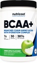 Nutricost BCAA + Hydration Powder (Green Apple) 30 Servering - Forgrenet kæde Aminosyrer med Hydration Complex - Gluten- Free, Non- GMO
