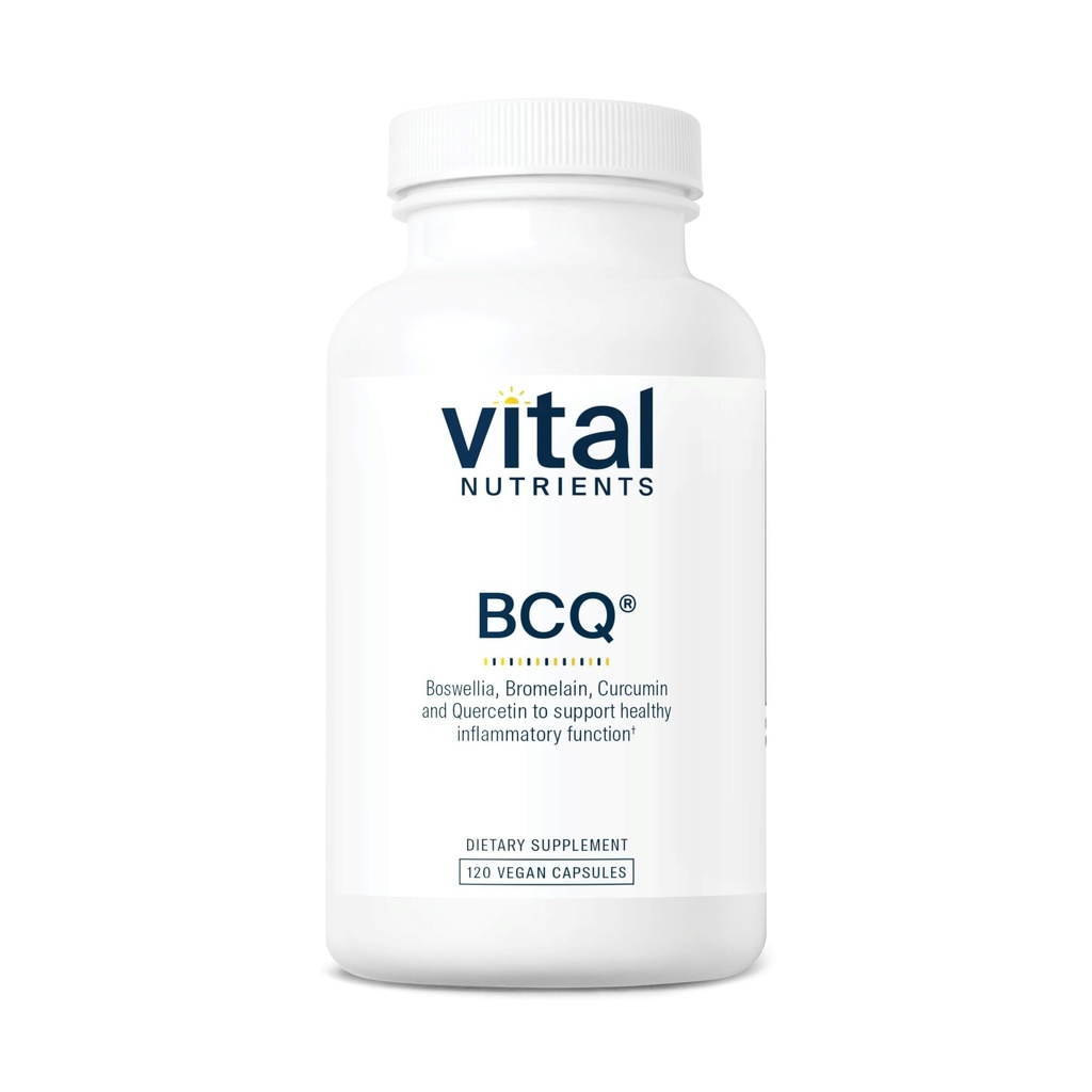Vital Nutrients BCQ Beeg 124; Vegan Boswellia, Bromelain, Curcumin & Quercetin Supplements 124; Joint Supporting Supporting Supportes Sinus & Gluten, Dairy, Soy Free