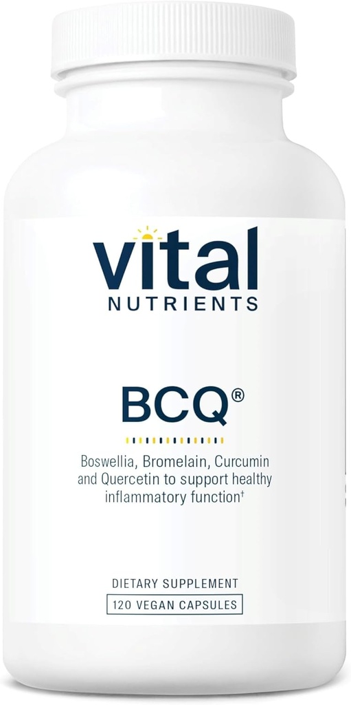 Vital Nutrients BCQ Beeg 124; Vegan Boswellia, Bromelain, Curcumin & Quercetin Supplements 124; Joint Supporting Supporting Supportes Sinus & Gluten, Dairy, Soy Free