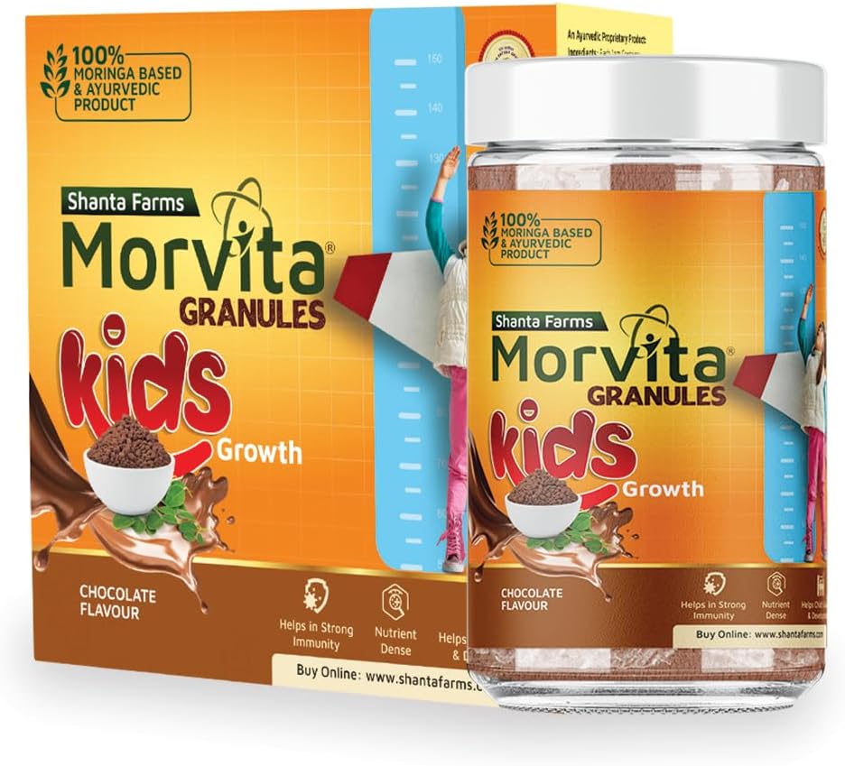 Moringa Oleifera Powder for Kids - Pure Superfood Chocolate Flavor Supplement for Energy (14.10 Oz), immunforsvar, og ernærings- Rich Health Boost - Vegan, Non- GMO, Gluten- Free