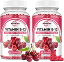Vitamin B12 Gummies - 5000 mcg Methylcobalamin med jern, C-vitamin, D3 & Folate, Energistøtte og Metabolisme, Immun, B-12 Complex tyggetabletter for mænd og kvinder, 120 Greve, 2 Pack