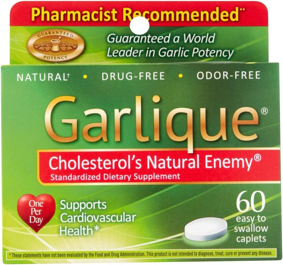 Garlique Sund Cholesterol Formel med 5000 mcg Allicin, 60 Enteric Coated Caplets (pakke med 3)