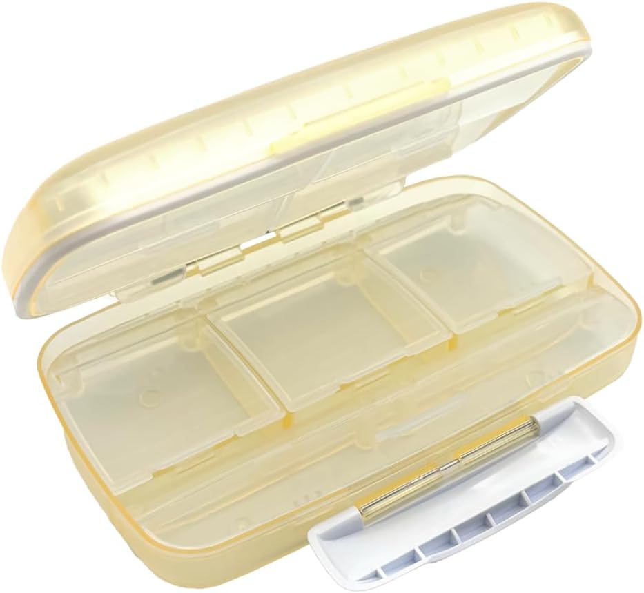 EZY DOSE Moisture- Proof Pill Case, Medicine Planner, Vitamin Organizer Box, Travel- Friendly, Latch- Lukning for at sikre indhold, 8 Individuelle Compartments of Multiple Sizes med Tight Seal, Stor, Cream