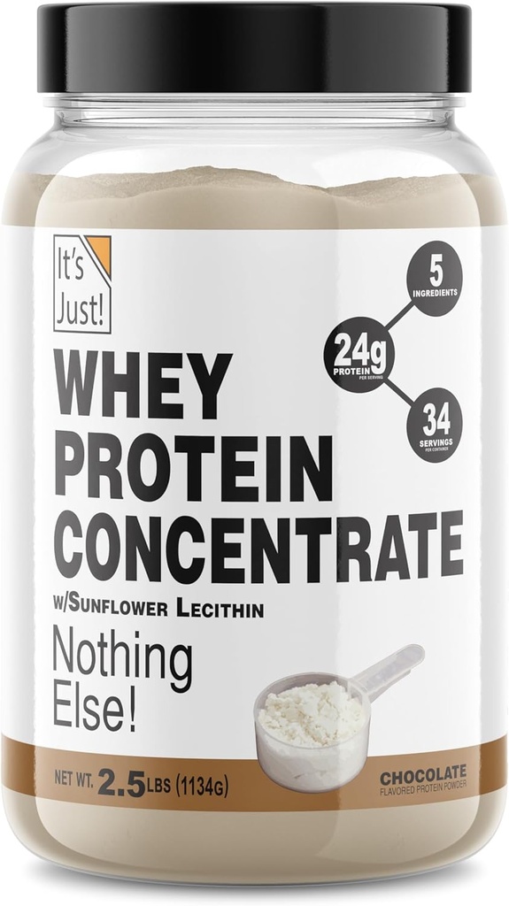 It's Just! Pea Protein Isolate, Plant Based, Premium Quality, Gluten Free, Vegan, Keto Friendly, Product of Canada, Packaged in USA (2.5 Pound, Chocolate)