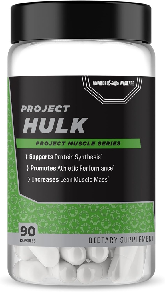 Projekt Hulk, Styrke, Atletisk ydeevne, Protein Syntese, Lavet med Botanicals (90 kapsler). *