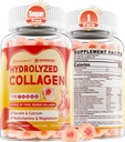 Collagen Peptid Gummies for kvinder Mænd, Sugar Free Multi Collagen Supplement, 1400mg Hydrolyzed Collagen Typer I II III V X, 5000mcg Biotin, Vitamin C A E D3 B6 til hår, hud & negle, ben, 60Cts