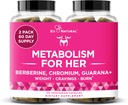 Metabolisme for hende - Appetite & Metabolisme Support til kvinder - Curb Cravings, Reducere kalorieindtag & fremme følelser af Fullness - Berberine, Chrom Picolinate & Guarana - 120 Veg kapsler