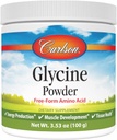 Carlson Glycin Powder 2000 mg, Aminosyretilskud til energi og muskelstøtte, 3, 53 oz (100 g)