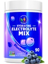 Blueberry Hydration Powder - Zero Sugar Electrolyte Drink Mix 124; 90 Servings Budding 124; Keto, Vegan, Gluten- Gratis Buddy 124; Natural Electrolytes for Muscle Recovery, Energy, Cramp Relief