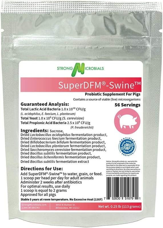 SuperDFM-Swine, Probiotic Supplement for Pigs, 56 Servings