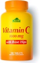 ALFA VITAMINS Vitamin C with Rose HIPS with 1000 mg Vitamin C per Serving - Antioxidant & Immune Support + Supports Healthy Skin & Joints - Non GMO, Vegan, Gluten Free, Dairy Free - 100 Tablets