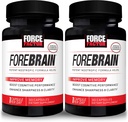 FORCE FACTOR Forbrain, 2- Pack, Nootrop Brain supplement til at forbedre hukommelse, boost fokus, øge mental energi, og Support Brain Health med koffein, Bacopa, og Huperzin A, 60 kapsler