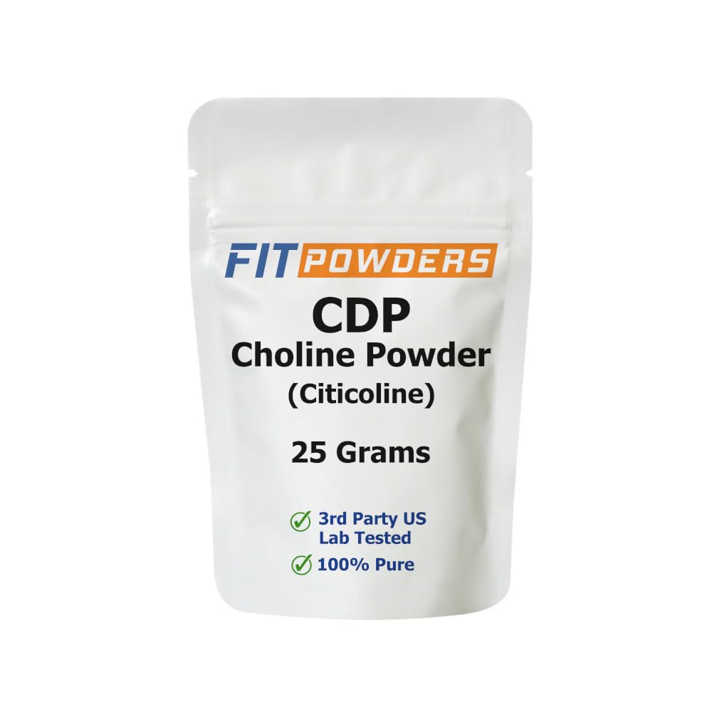 Citicolin pulver, CDP Cholin pulver Pure med Scoop, ikke-GMO, Kognitiv supplement til hukommelse og læring (25 Bedste)