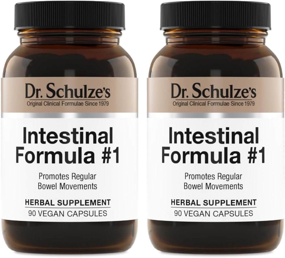 Dr. Schulzes intestinale formel # 1 - tarmbevægelse supplement til kolon sundhedsstøtte - bloating & constipation Aid - intestinal rense - All- Natural - Plant- baseret - Vegan - 90 Greve (2 Pack)